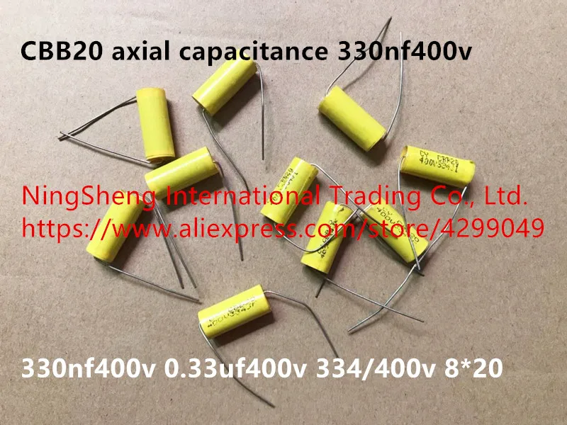 Оригинальный новый 100% CBB20 Осевая емкость 330nf400v 0.33uf400v 334/400v 8*20 (индуктор)|Индукторы|