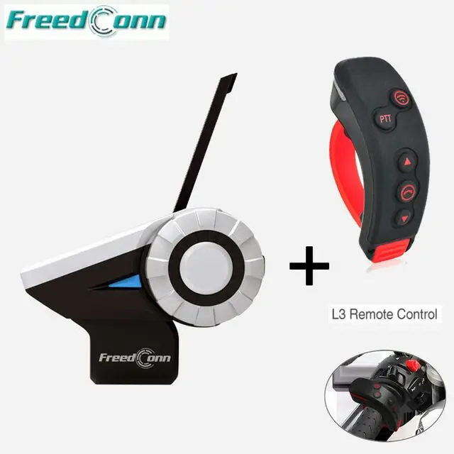 Гарнитура для шлема Freedconn T Rex + L3 1500 м 8 каналов дуплекс Bluetooth FM радио MP3 GPS|helmet intercom