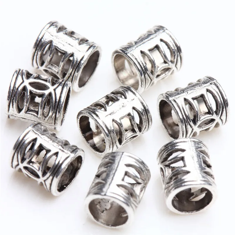 100Pcs-7mm x 6mm 27 стилей тибетская серебряная трубка металлические бусины Spacer Бусины для самостоятельного изготовления украшений трубки Подвески для изготовления ювелирных изделий 20/50/100 шт - Цвет: 100Pcs-7mm x 6mm