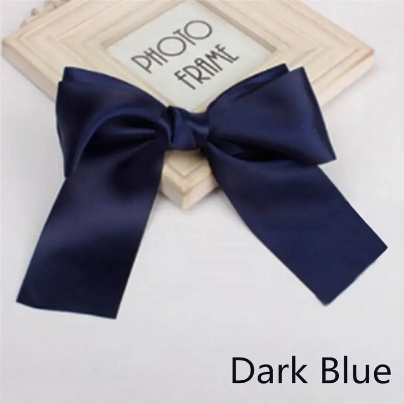 Dark Blue 1 шт. лента большой бант шпильки заколка для волос Женская атласная трендовая заколка для волос заколки для девочек женские шпильки аксессуары для волос Прямая поставка - Цвет: Dark Blue