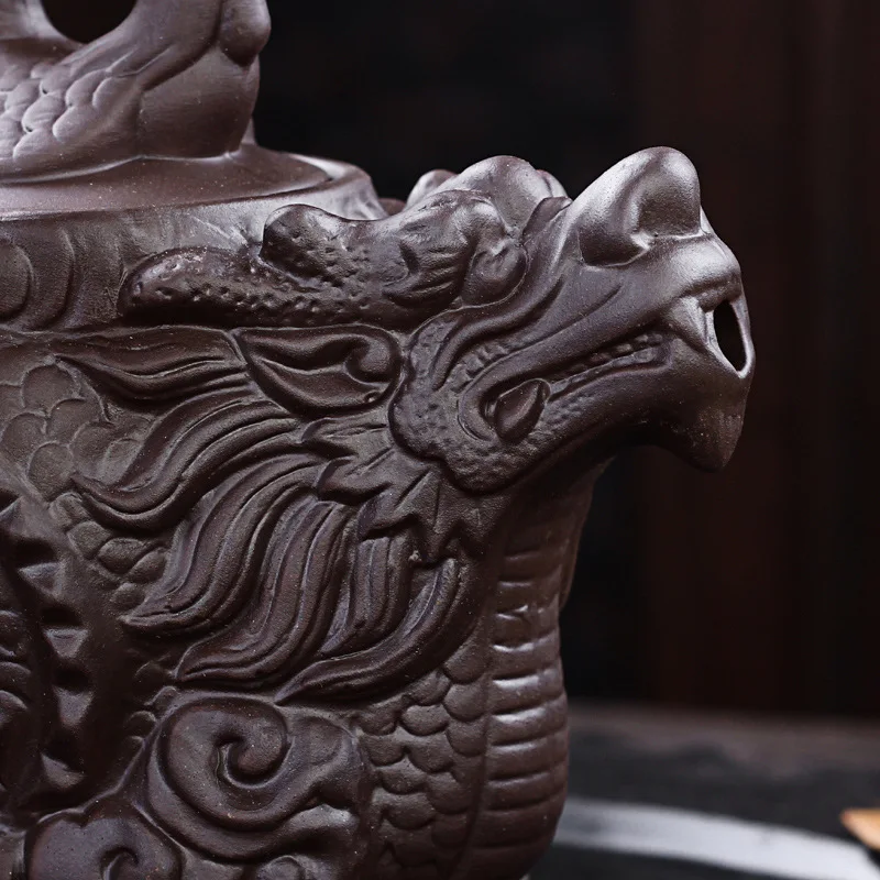 Dragon and Phoenix Tea Pot Big Capacity Purple Clay Set Kettle Kung Fu Teapot Authentic Yixing Drop Shipping | Дом и сад
