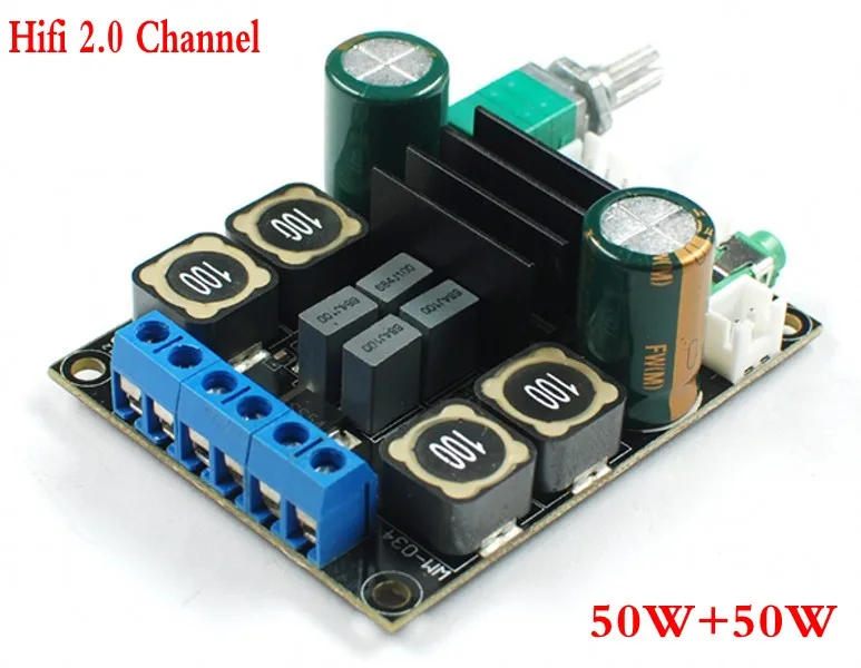 

DC 12V 24V TPA3116 D2 Hifi 2.0 Channel 50W+50W Stereo Audio Digtail Power Amplifier Board