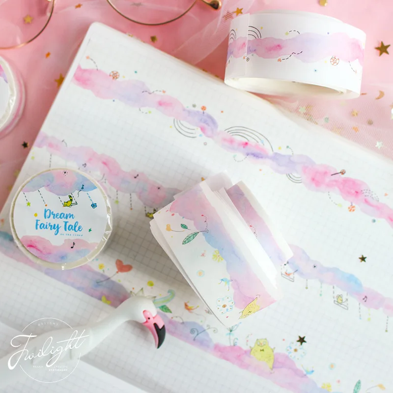 Милый розовый скотч с принтом &quotКошка&quot Набор японских скрапбукингов