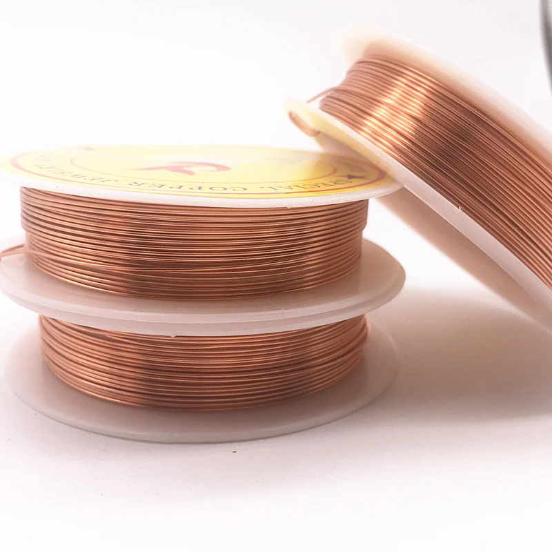 copper 0,2/0,3/0,4/0,5/0,6/0,7/0,8/1,0 мм латунь Медь провода Бисер проволока для изготовления ювелирных изделий Медь цвета - Цвет: copper