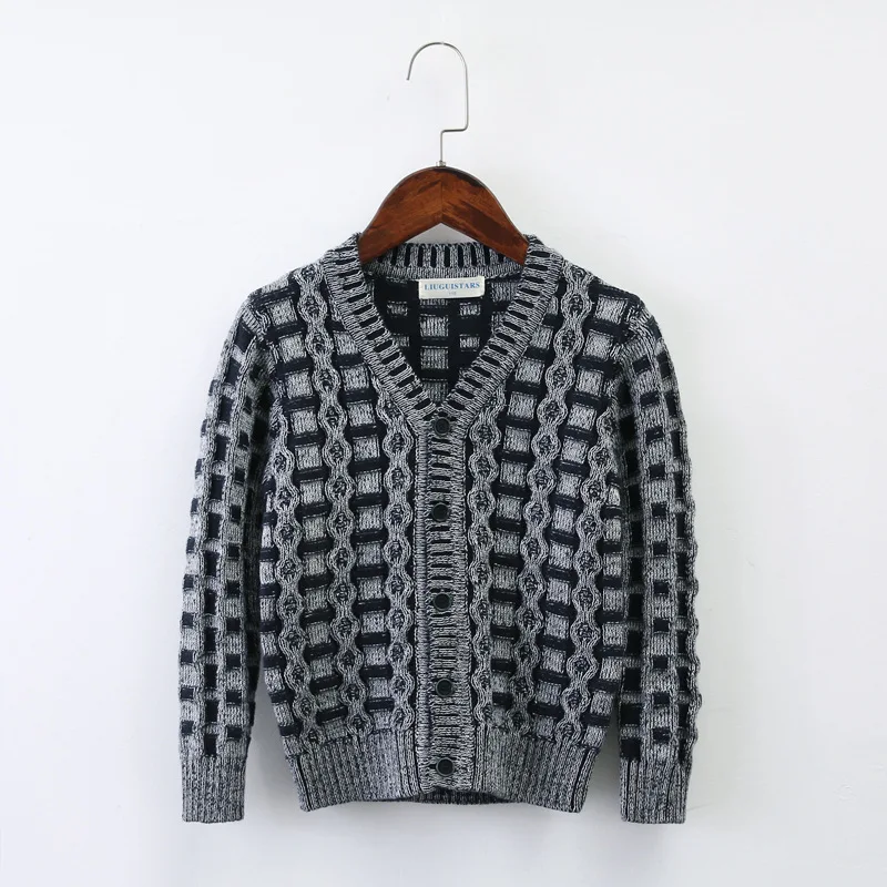Лидер продаж 2017 года весенне осенний Детский свитер кардиган простой для