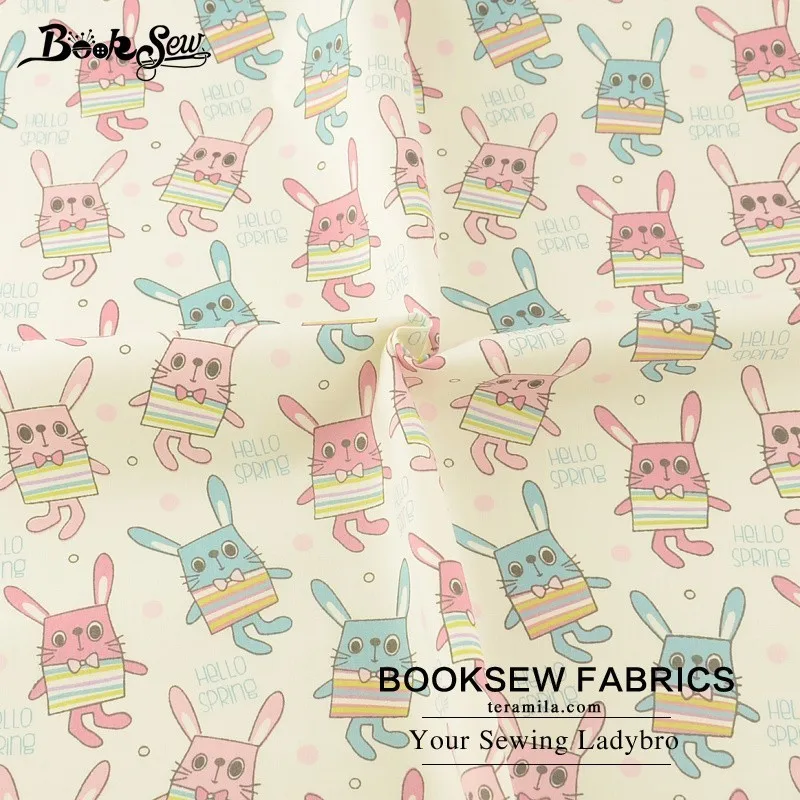 Booksew Текстиль для дома ткань мультфильм кролик Дизайн 100% хлопок саржа Ткань