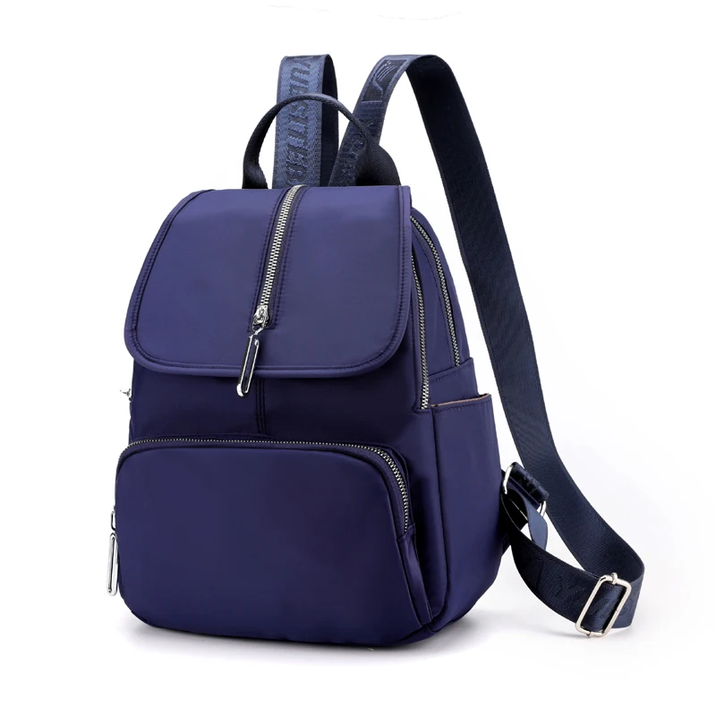 Lightweight Nylon Backpack Waterproof Breathable Fabric Students School Bag Fashion Solid Color Shoulder Schoolbag Knapsack