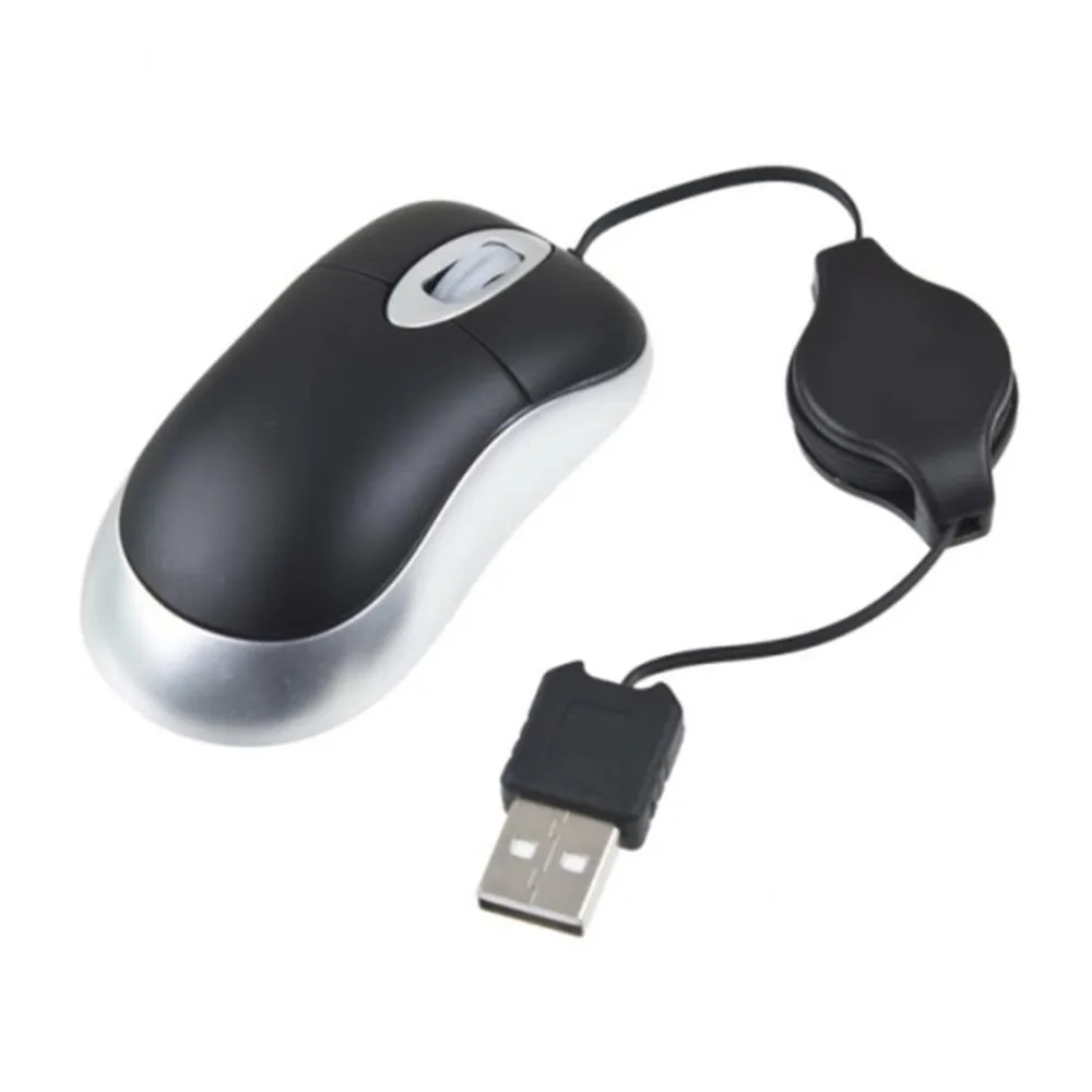 Выдвижная 800 точек/дюйм USB 2,0/1,1 мышь тонкая USB оптическая прокрутка мышь для ноутбука ПК оптический датчик портативный компьютер ноутбук