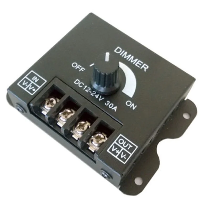12V 24V DC 30A черный одноцветный светодиодный диммер регулятор яркости для
