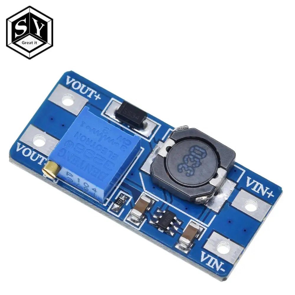 1 шт. Great IT MT3608 2A Max DC-DC Повышающий Модуль питания усилитель мощности 3-5 в до 5 В/9 В/12 В/24 В