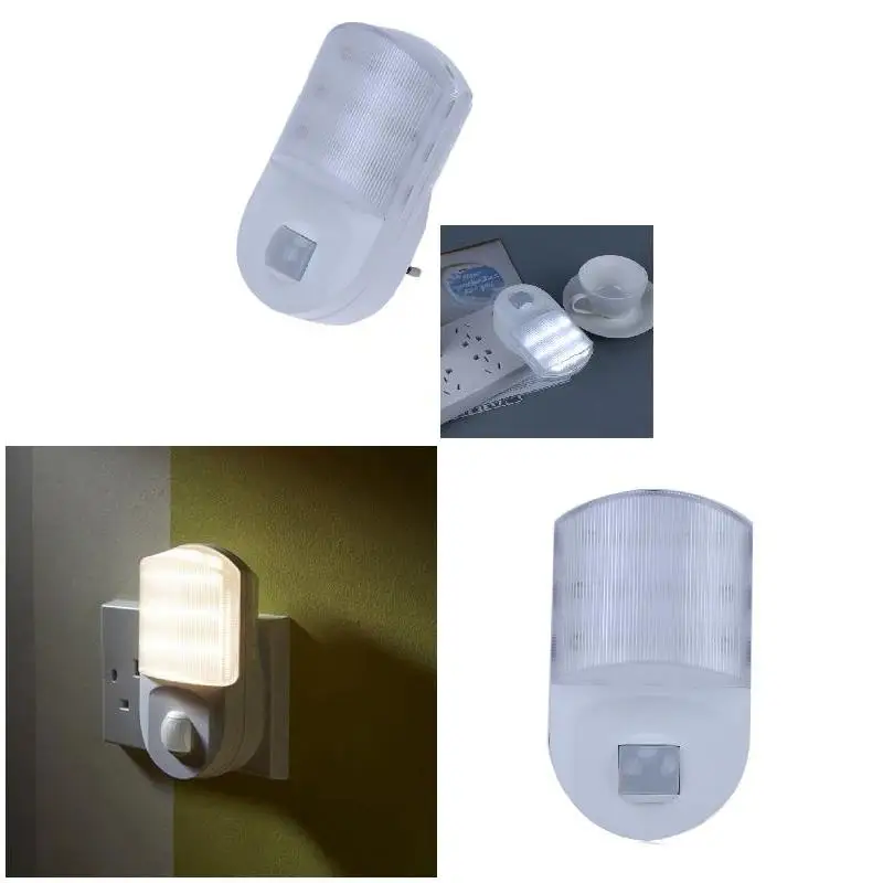 

High 9 LED PIR Motion Sensor Night Light Home Hallway Bedroom Socket Wall Lamp EU Plug LG66