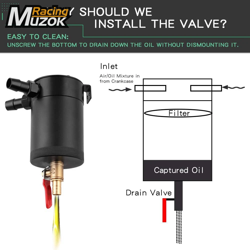 Тасан Гонки Универсальный Алюминий толку 2 Порты и разъёмы маслоуловитель/Танк/Air