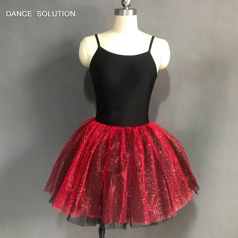 Black Spandex Camisole with Tulle Skirt and Sleeveless Jacket Jazz Costume Women Girl Tuinc Dress Stage Show Dancewear 18723 |