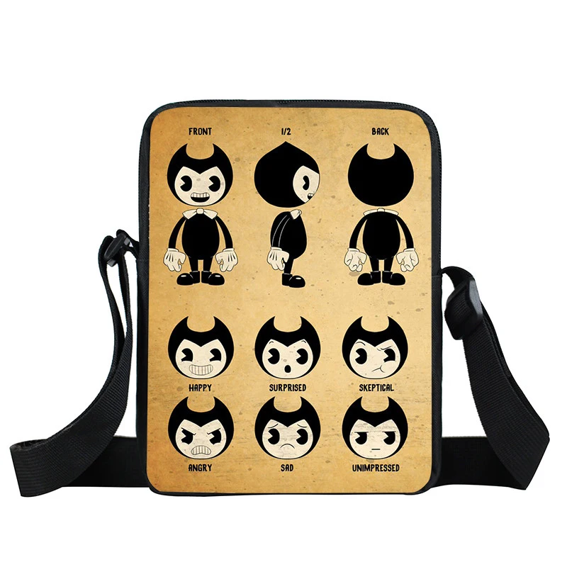 Сумка-мессенджер Bendy and The Ink Machine для мужчин и женщин, повседневные дорожные портативные сумки через плечо для детей ясельного возраста, ранец, игрушечные закуски, сумки - Цвет: xkb bendy01