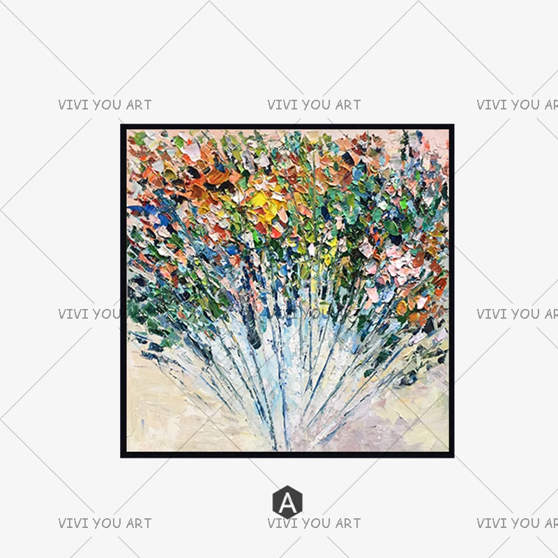 Ручная работа нож красочный цветок картина маслом на холсте большие 3D картины