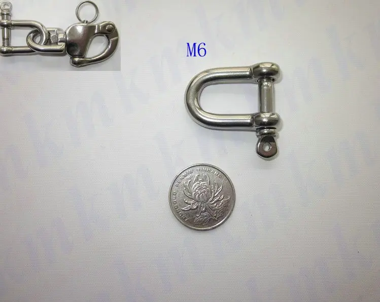 

Stainless Steel Small Mini Type D and Dee M6 Screw Pin Anchor Shackle