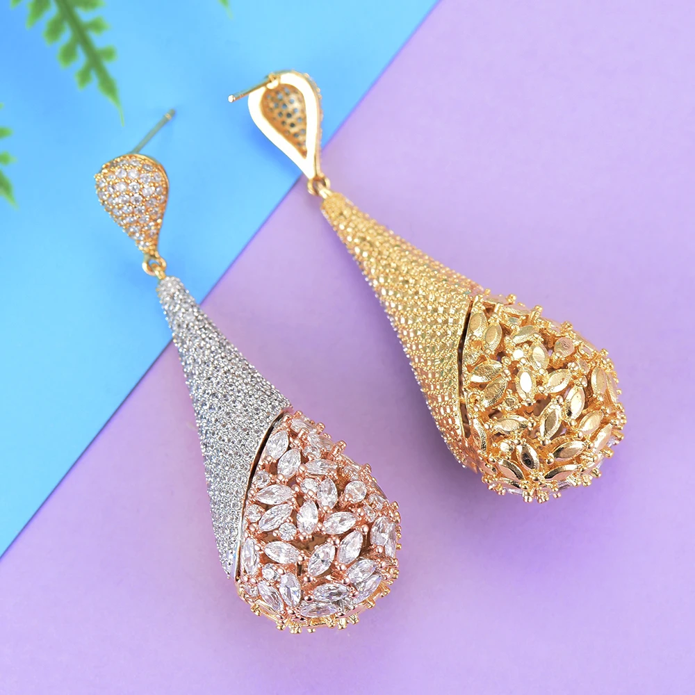 missvikki Transparent Crystal Big Pendants Drop Earrings for WomenAppointment Shiny Lady Christmas Valentine's Day Gift | Украшения и