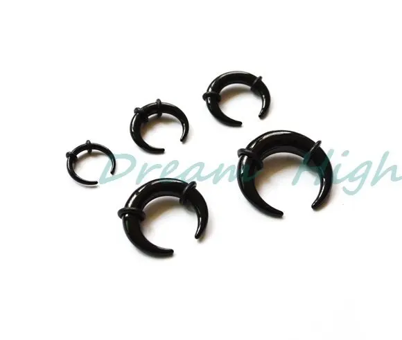 

HENGKE Jewelry UV Acrylic Black Ear Piercing Fancy Ear Expander Body Jewelry 100PCS/LOT Free Shipping Promotional gift