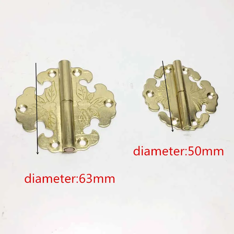 

COTOM 2Pcs brass furniture hinges small detachable door hinge cabinet floral form hinge for furniture