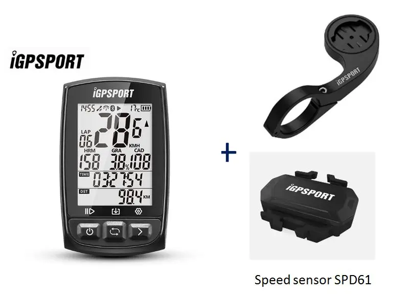 add speed sensor I gps порт IGS50E gps велосипедный компьютер беспроводной IPX7 водонепроницаемый велосипедный Цифровой Секундомер Велосипедный Спидометр ANT+ Bluetooth 4,0 - Цвет: add speed sensor