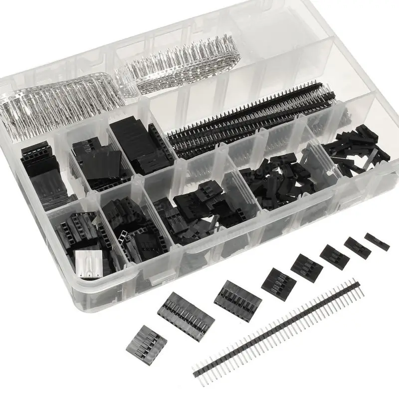 

670pcs 2.54mm Male Female Connector Du pont Wire Cable Jumper With Pin Housing Headers Connectors Kit Splice Terminators Set