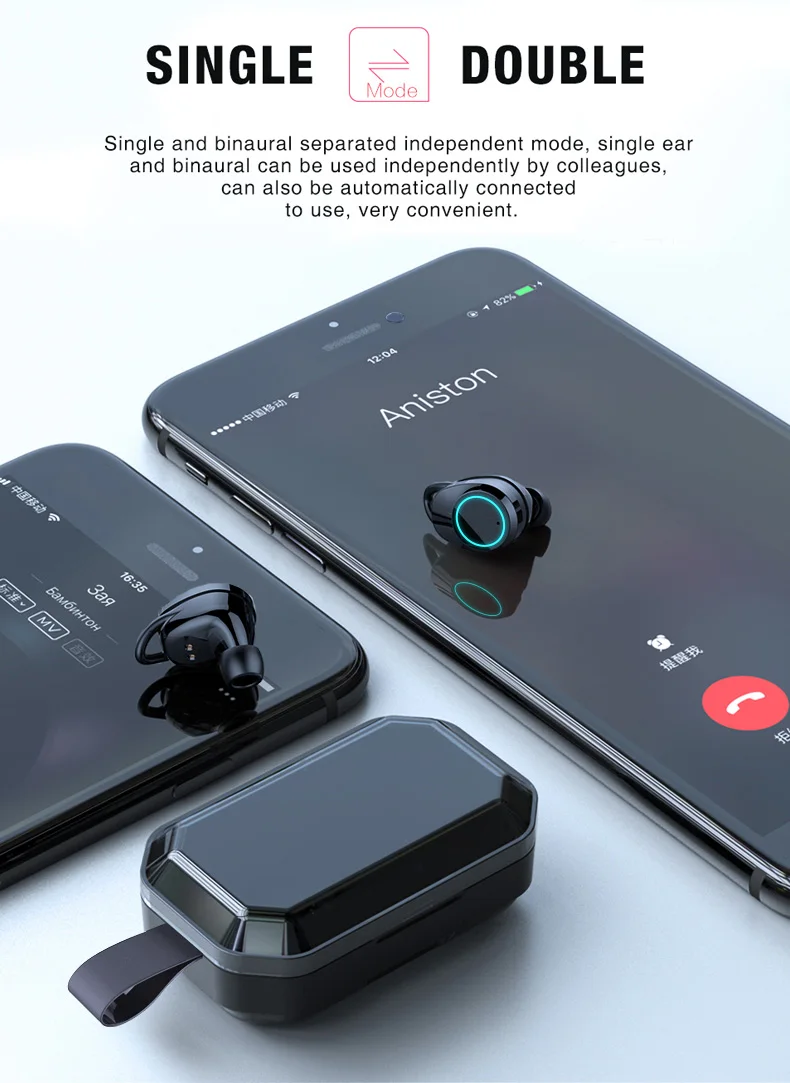 Bluetooth 5,0 TWS наушники X6 Hifi стерео звук наушники с микрофоном Handsfree шумоподавление водонепроницаемый 3000 мАч Внешний аккумулятор