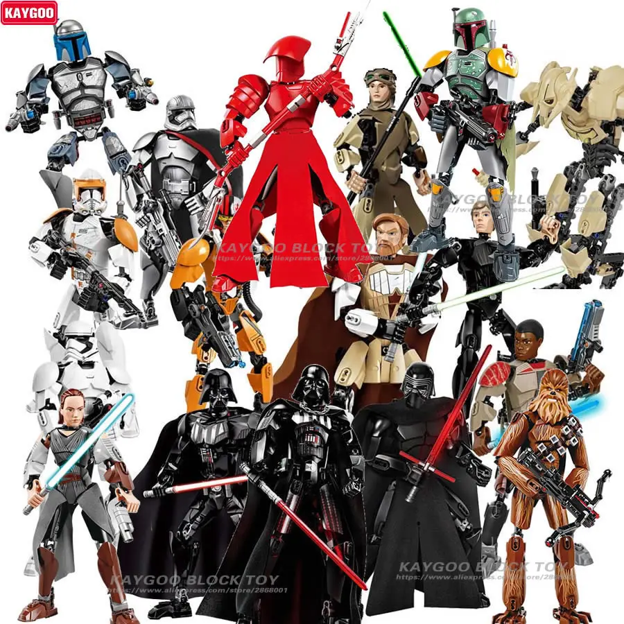 Игрушечные строительные блоки KSZ Star Дарт Вейдер звездная серия Storm Trooper Jango Phasma Jyn