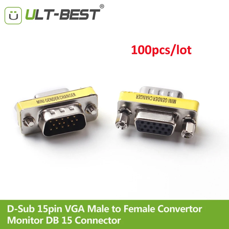 Ult best 100 шт./лот оптовая продажа D Sub 15pin VGA разъем для монитора DB15 RGB HDB|Компьютерные