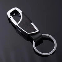 car styling metal head layer cowhide key chain case for land rover lr4 lr3 lr2 range rover evoque defender discovery freelander