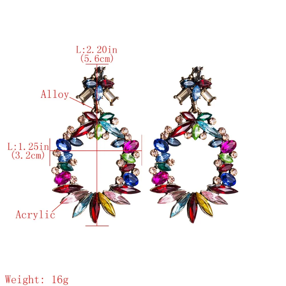 Разноцветные полимерные Висячие серьги Стразы для женщин ювелирные изделия