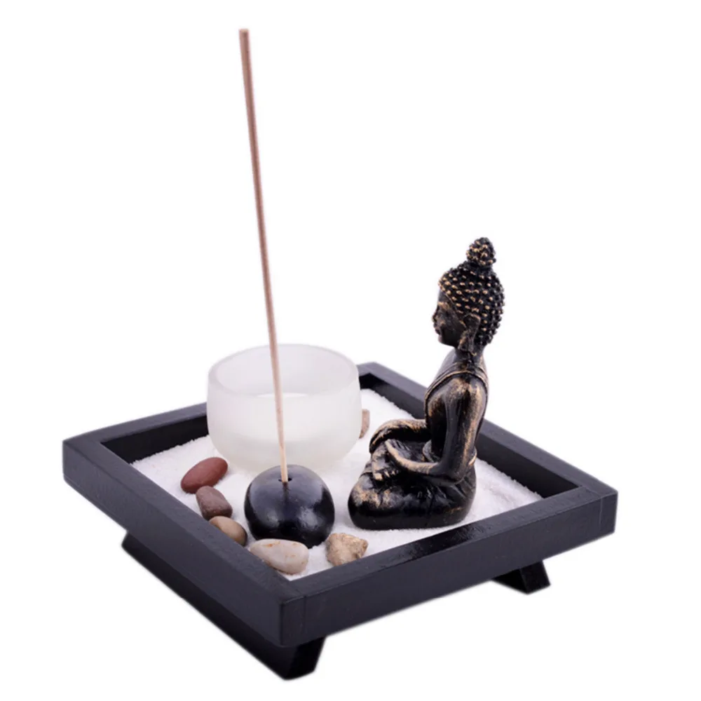 Из мультфильма «Холодное сердце» сад Garten песок Будды камни Tealight Ладан держатель Feng Shui T1020