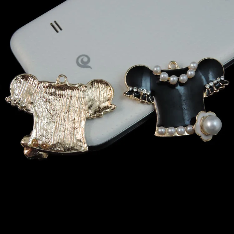 4 шт. в партии Стразы Мобильный телефон DIY сплав платье с цветочным принтом