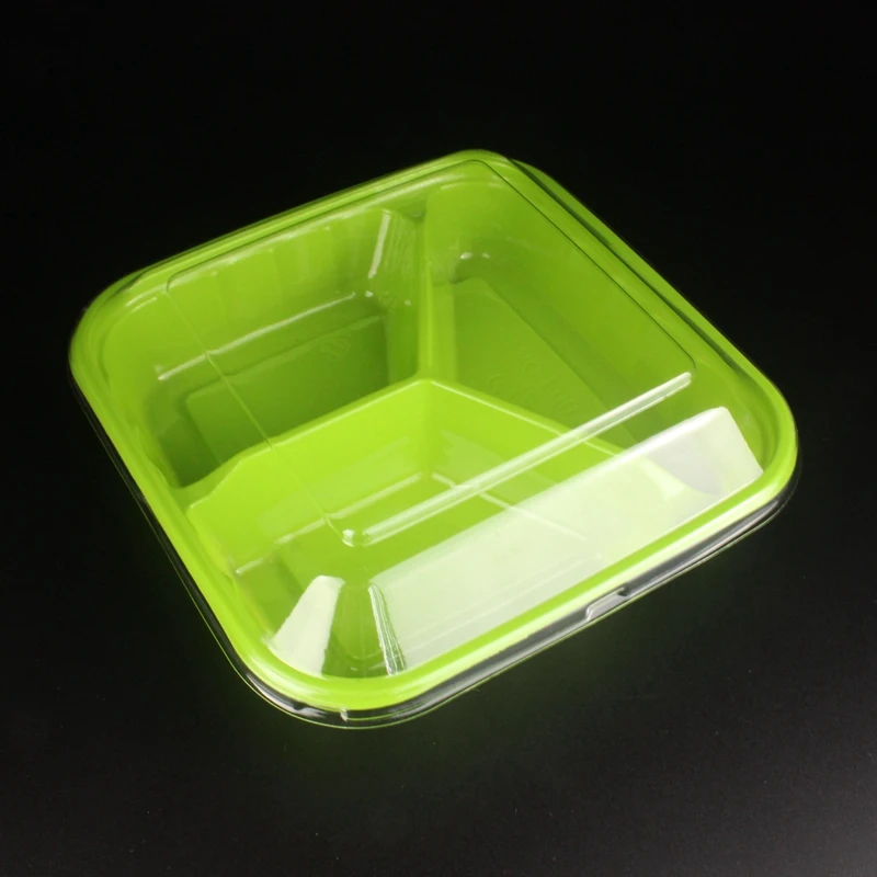 10 шт. салатник слушайте форма клевер четыре части круглый пэт чаша plate with lid