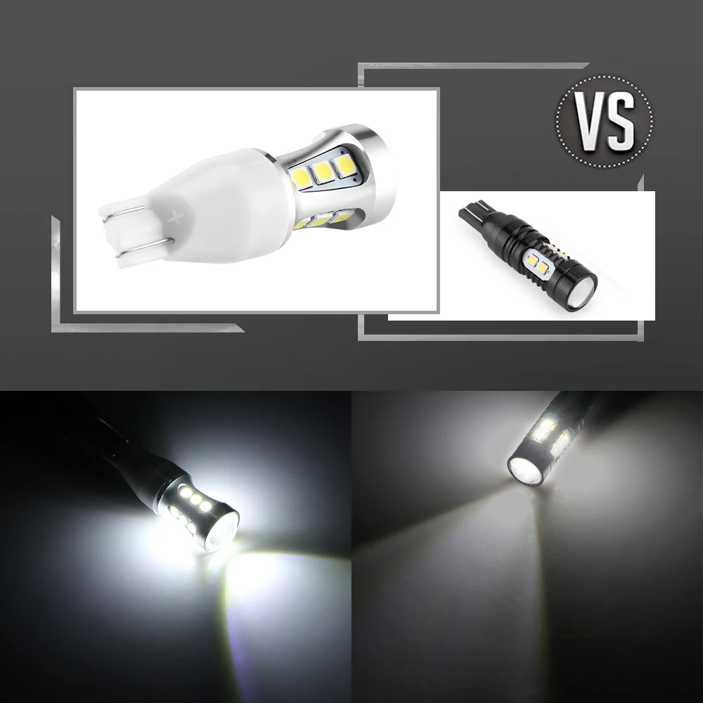 T15 Led Bulb Canbus OBC Error Free Interior Emitter LED 921 912 W16W Car lamps External Auto Lights 18-SMD 3030 6000K White | Автомобили и