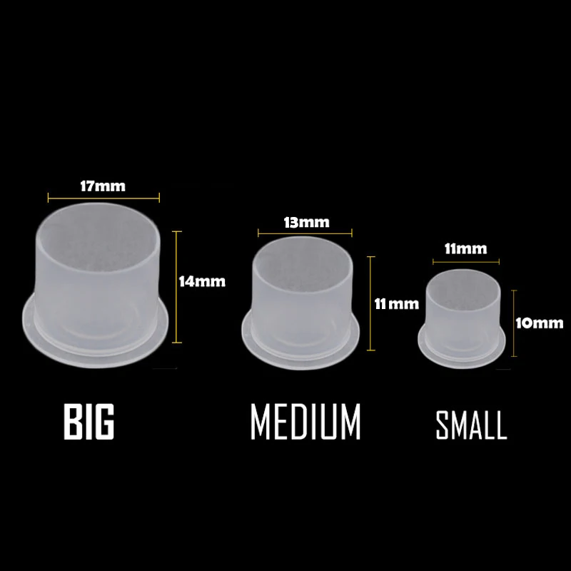 Прозрачные пластиковые чашки для чернил с держателем одноразовые Размеры S/M/L 100