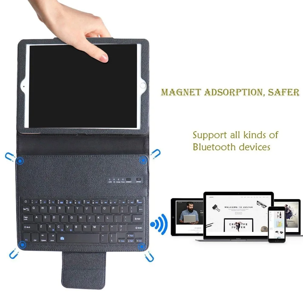 Для iPad 9,7 A1893 беспроводной Bluetooth клавиатура чехол для iPad 5/6/Air 2/Pro 9,7 чехол с клавиатурой