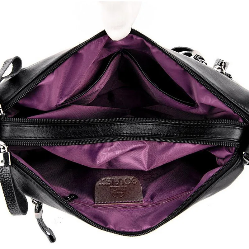 Новые женские сумки-мессенджеры Feminina Bolsa роскошные кожаные сумки женские сумки дизайнерские Sac основная дамская сумка на плечо черная