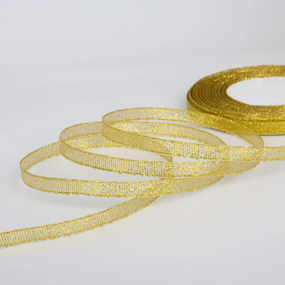 25yards Width 7mm-38mm Gold Color Silk Satin Ribbon Party Home Wedding Decoration Gift Wrapping Christmas New Year DIY Material | Дом и сад