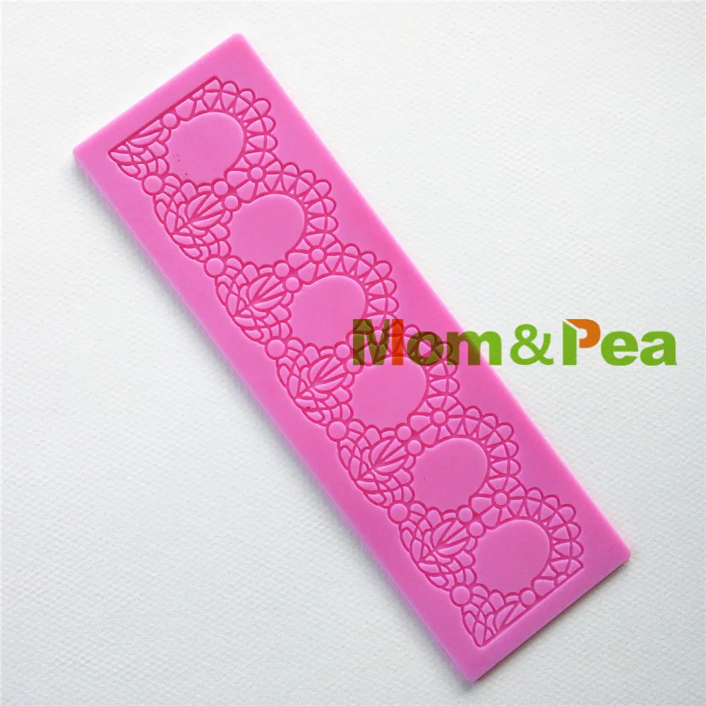 Mom & Pea GX130 Бесплатная доставка силиконовая кружевная форма для украшения торта в