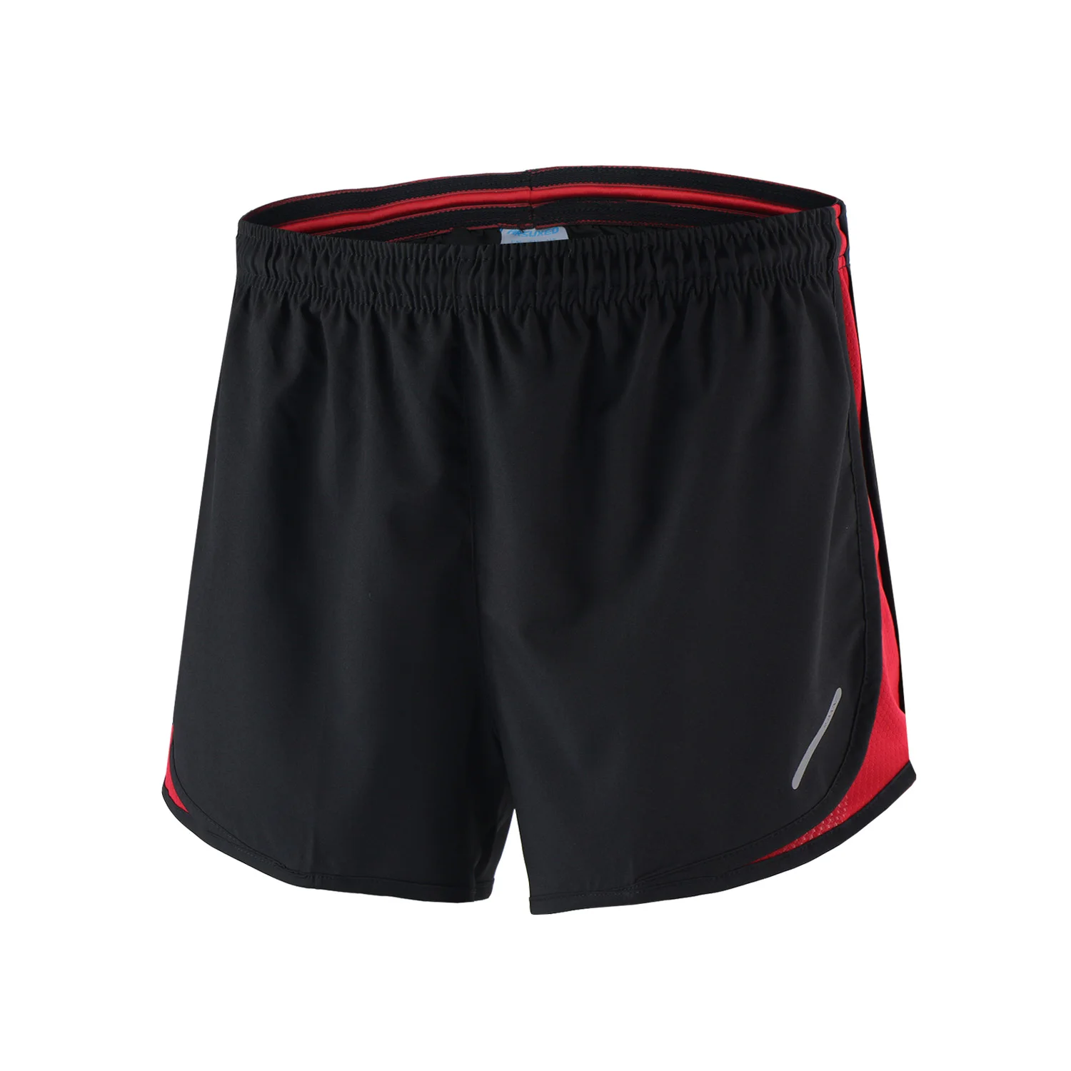 Red Running Shorts ARSUXEO для марафона 2-в-1 шорты Для мужчин дышащая быстросохнущая обучение Фитнес Спортивная Спортивные шорты с карманом на молнии - Цвет: Red Running Shorts