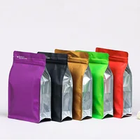 200pcs/lot Heat Seal Colorful Lamination Aluminum Foil Ziplock Packaging Bag Top Open Eight Side Seal Zipper Bag