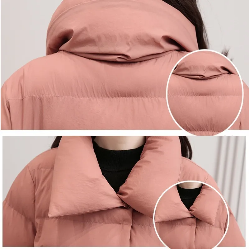 

Winter Coat Women Long Parka Fashion Cotton Padded Ladies Coats Warm Quilted Jacket Pockets Female Outerwear With Belt OKD309