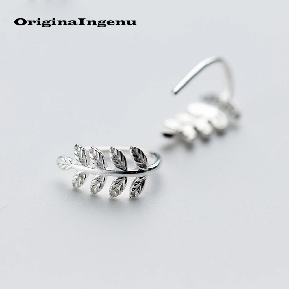 Женские серьги-клипсы с листьями винтажные минималистичные серьги в подарок