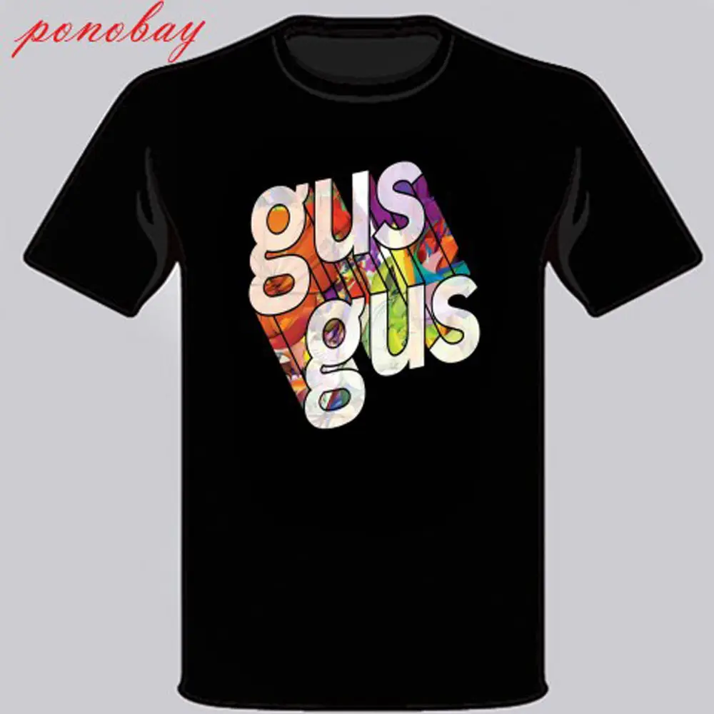 Новый gusgus электронная музыка Группа Для мужчин черный футболка Размеры размеры S