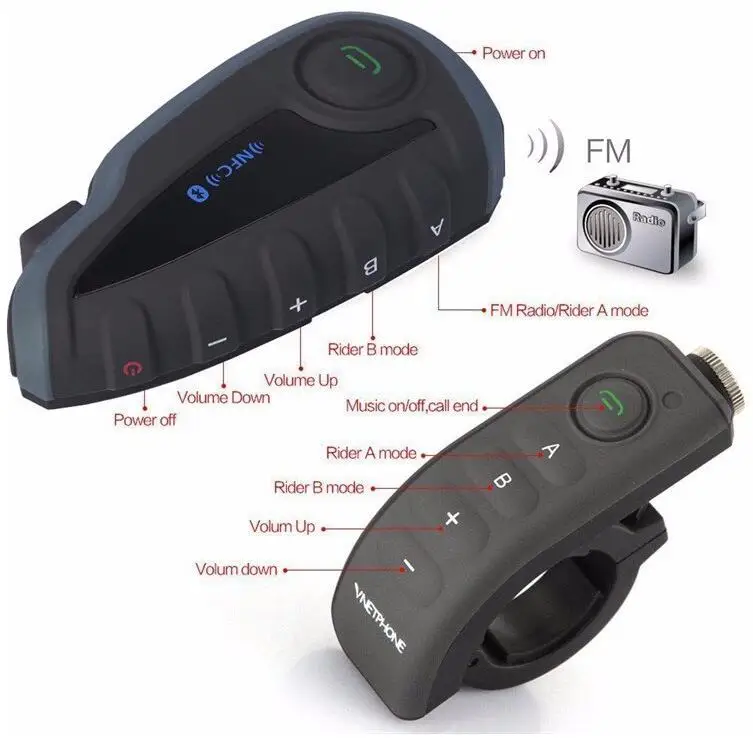 2 шт. Vnetphone V8 мотоциклетные шлемы Интерком NFC дистанционное управление Bluetooth