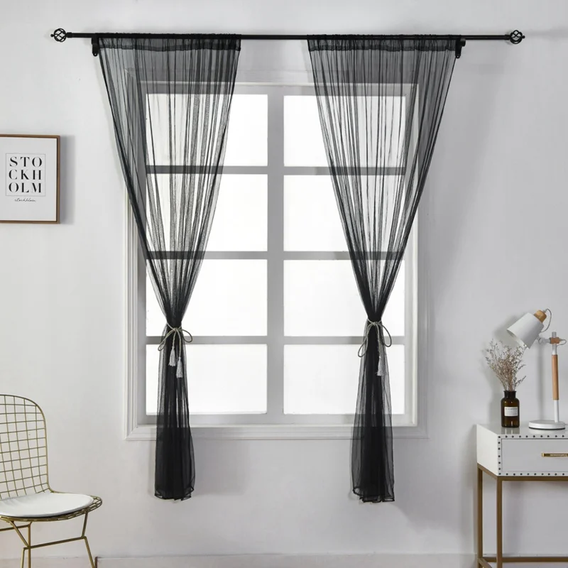 white Window Curtains Screening Solid Door Drape Panel Sheer Tulle For Living Room European and American style | Дом и сад