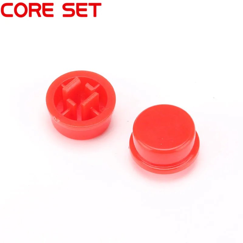 100 шт./лот красные круглые пластиковые колпачки переключателя для 12*12*7 3 мм крышка