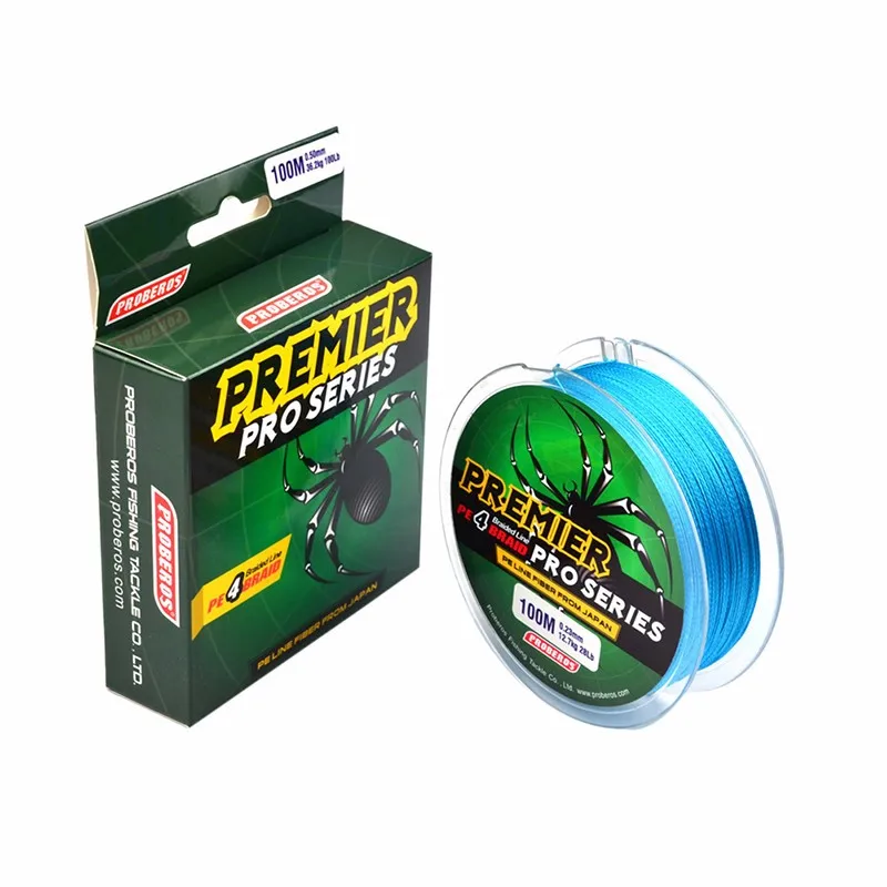 100 м смотанная леска available10LB-80LB PE линия Зеленая упаковка красный/зеленый/серый/желтый/синий