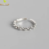 flyleaf 925 sterling silver rings for women irregular beads femme fashion fine jewelry simple open ring vintage high quality
