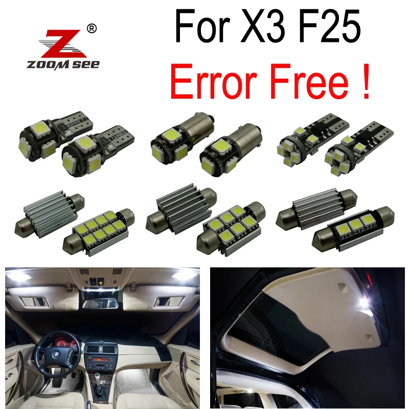 Светодиодная лампа Canbus для чтения без ошибок 21 шт. Купольные светильники карты